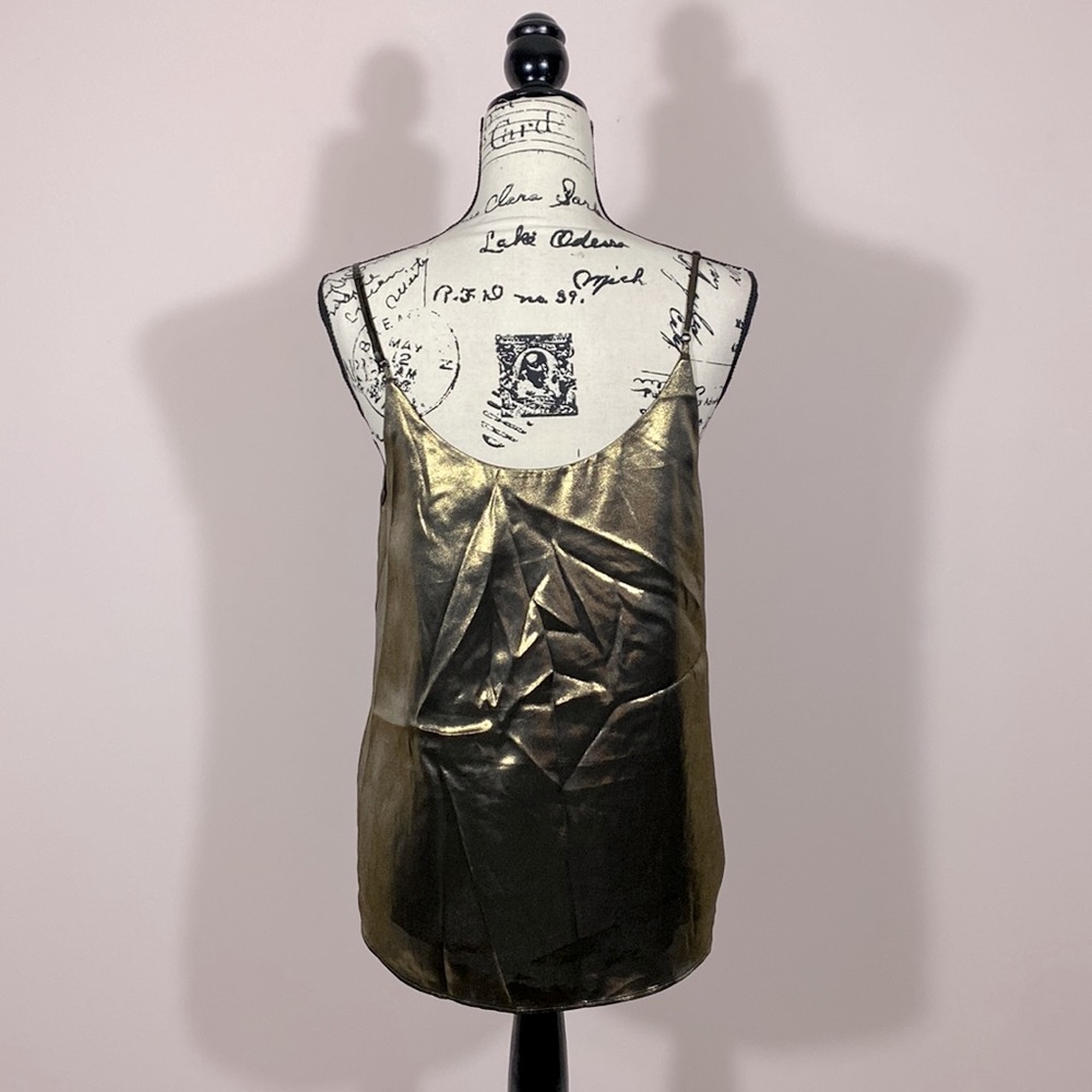 Aritzia Babaton Gold Metallic Tank Top S - Picture 3 of 7